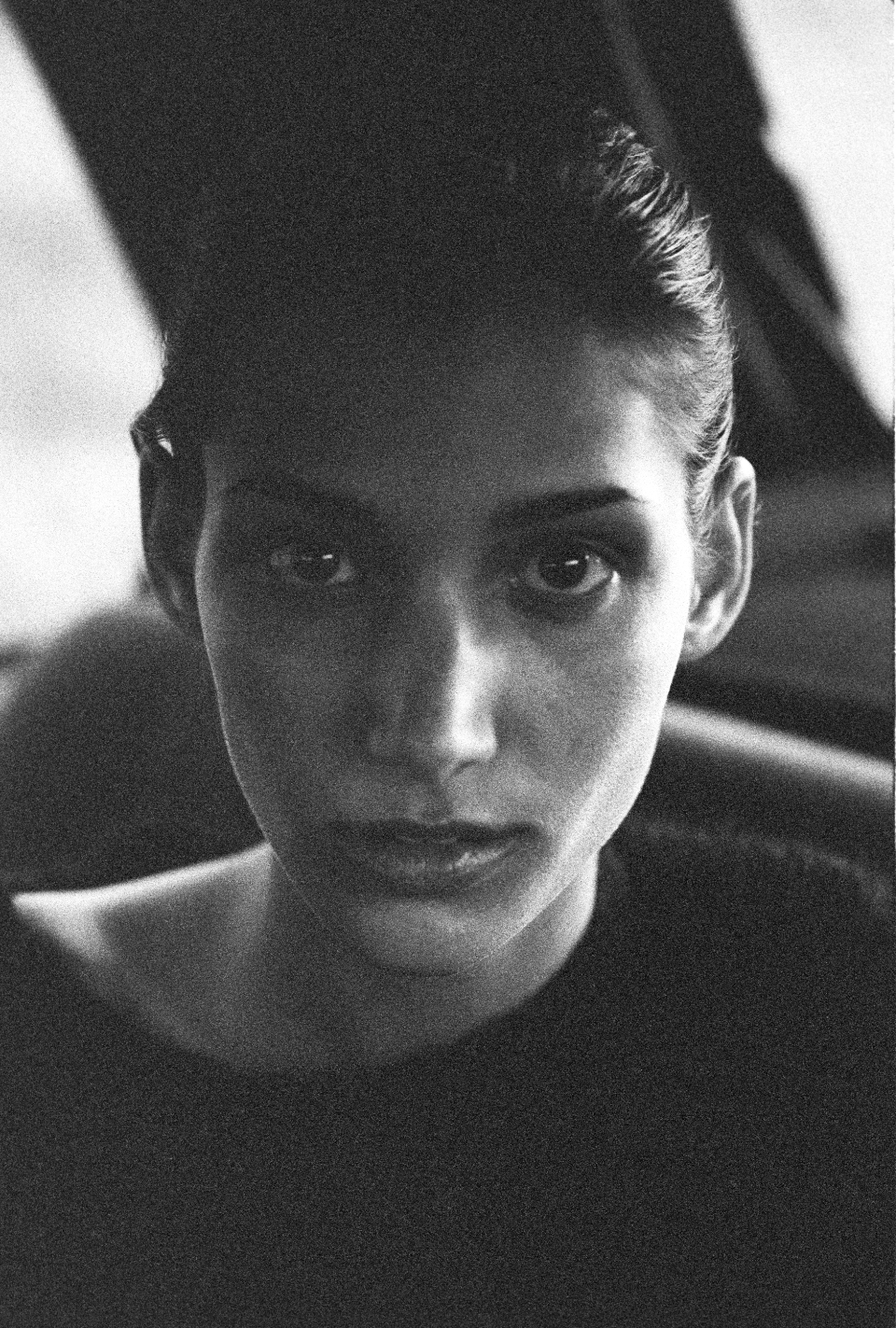 Karine Raymond photographed by Luigi Cassinelli in his car